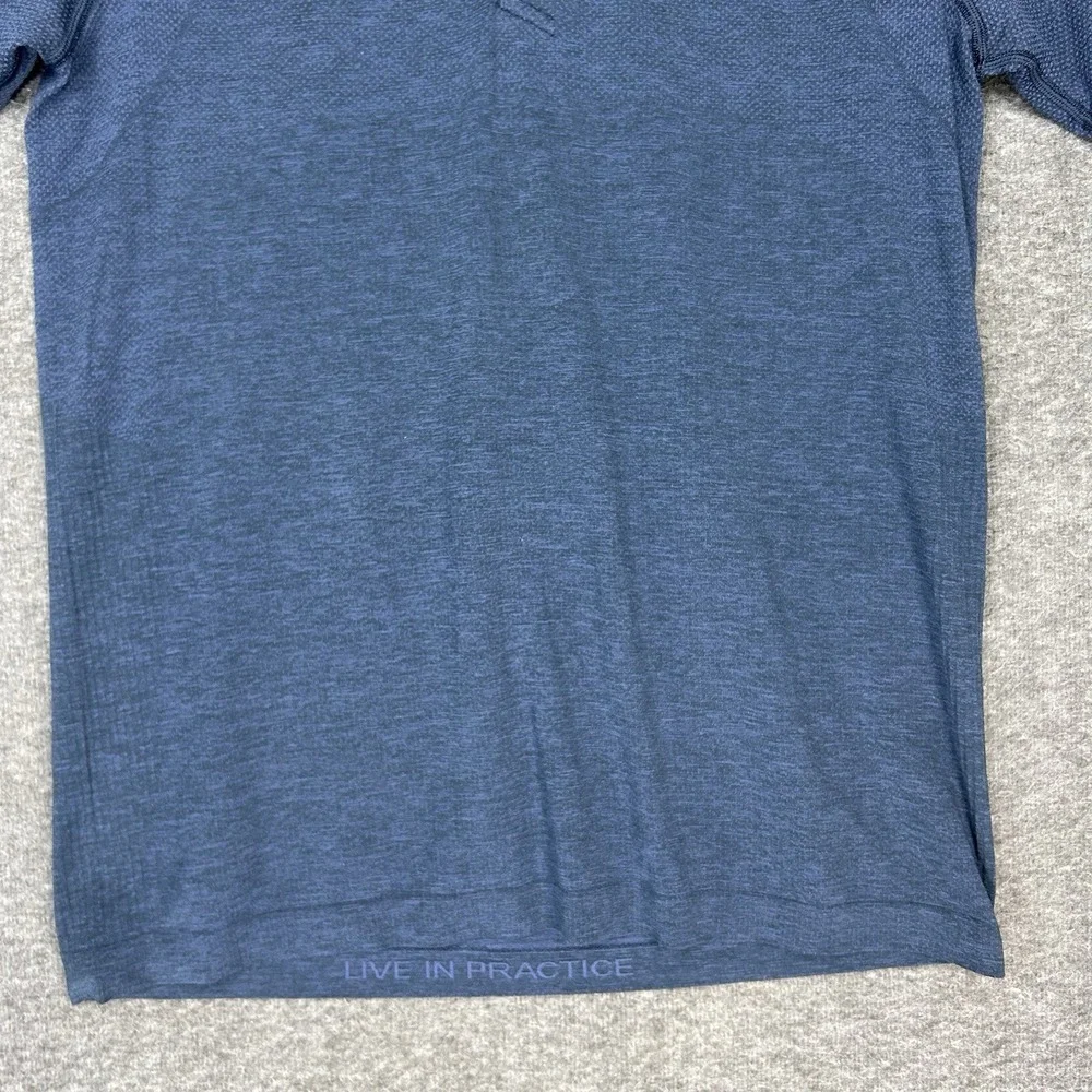 Lululemon Metal Vent Tech Polo Shirt Men's M Blue Stretch Lightweight Golf - Picture 7 of 13